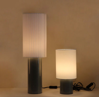 Simple Grey Cylinder Table Lamp