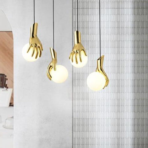 Creative Golden Hand Pendant Light