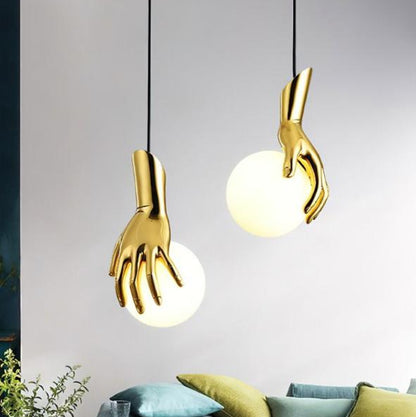 Creative Golden Hand Pendant Light