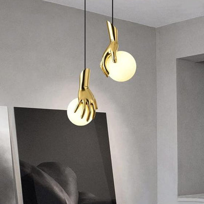 Creative Golden Hand Pendant Light
