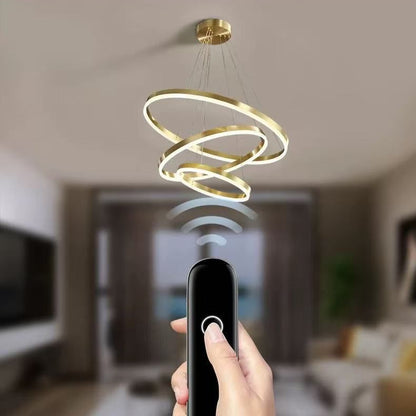 Copper Triple Rings Chandelier