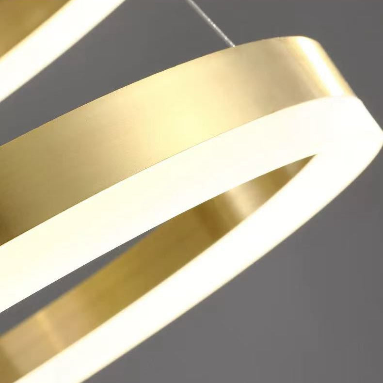 Copper Triple Rings Chandelier