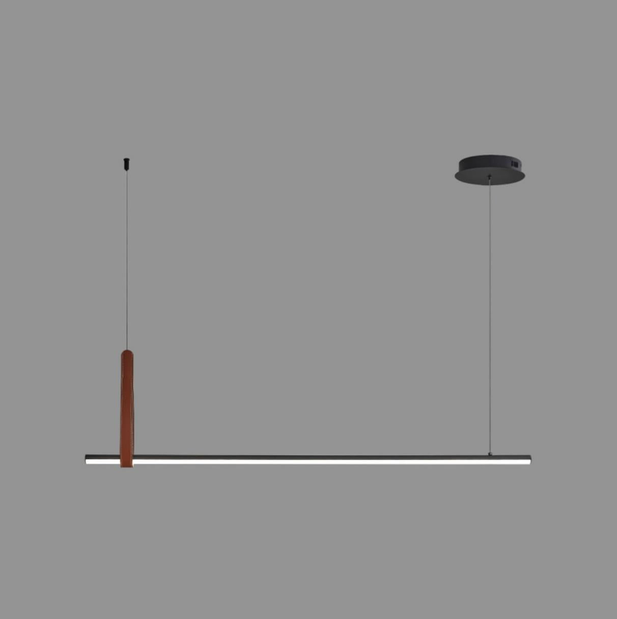 Modern Linear Led With Leather Chandelier