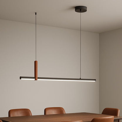 Modern Linear Led With Leather Chandelier