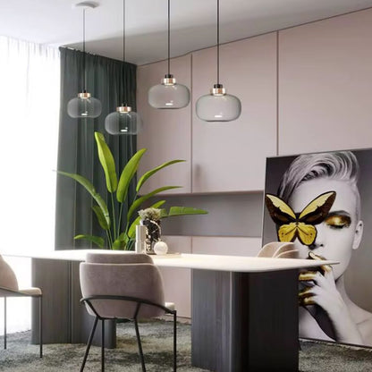 Modern Wide Jar Glass Pendant Light