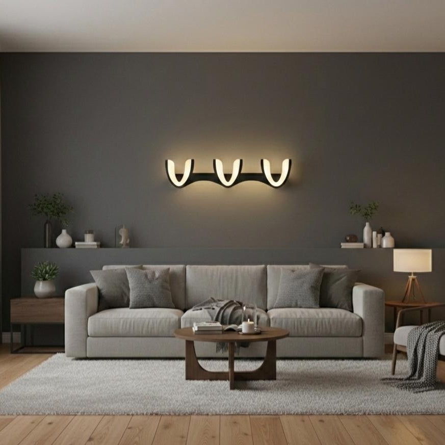Modern Triple U Wall Lamp