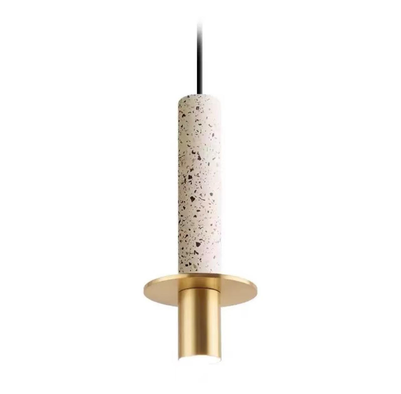 Nordic Industrial Gold Terrazzo Pendant Light