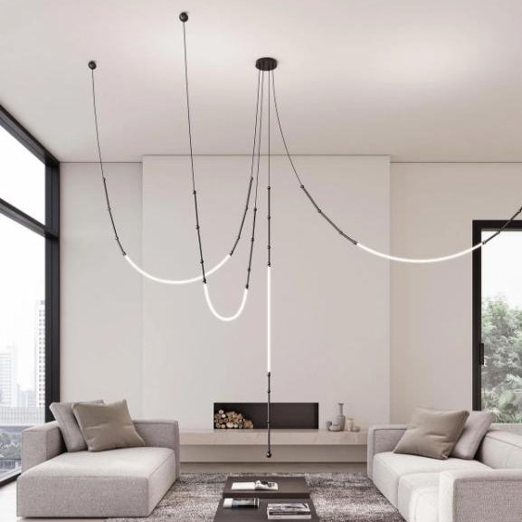 Modern Black Metal LED Chandelier