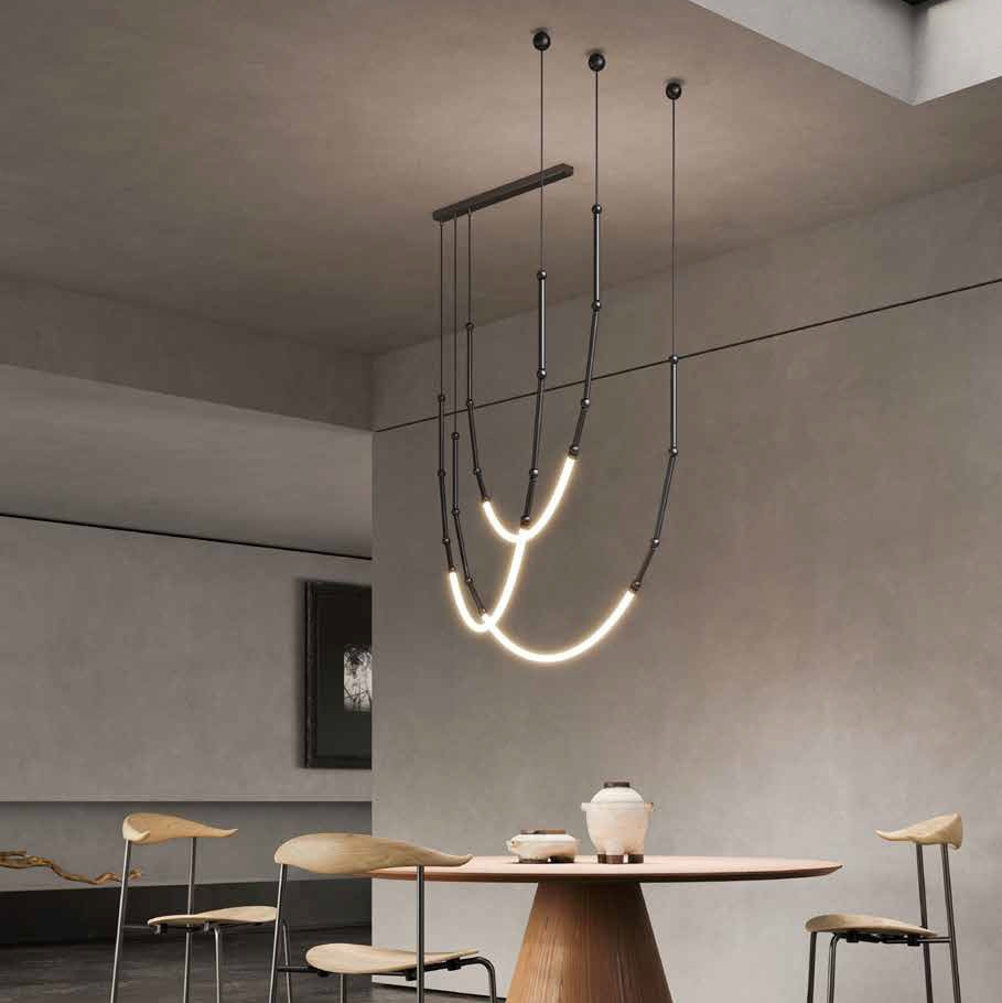 Modern Black Metal LED Chandelier