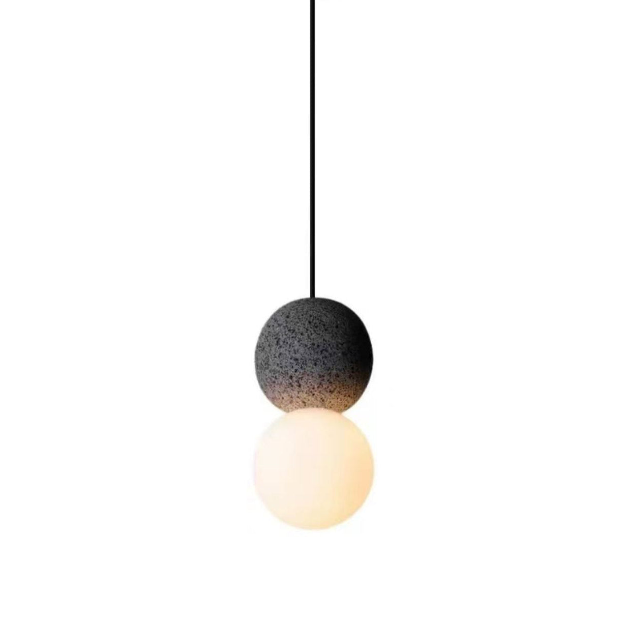 Resin Pendant Light  with Round White Glass Globe