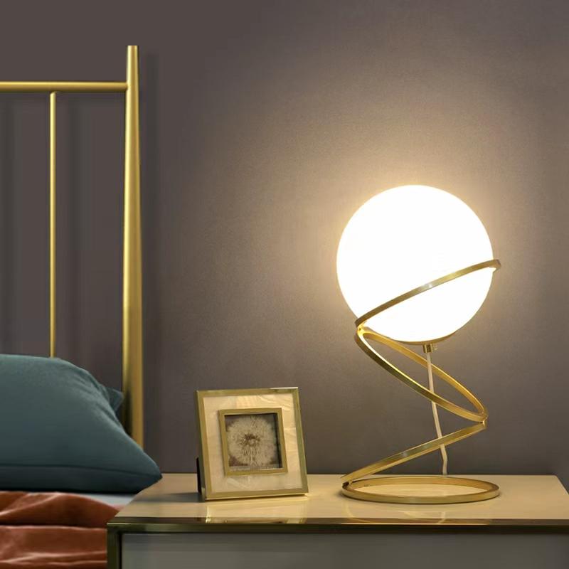 Modern Milky Glass LedTable Lamp