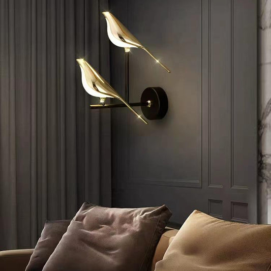 Double Golden Bird Wall Light