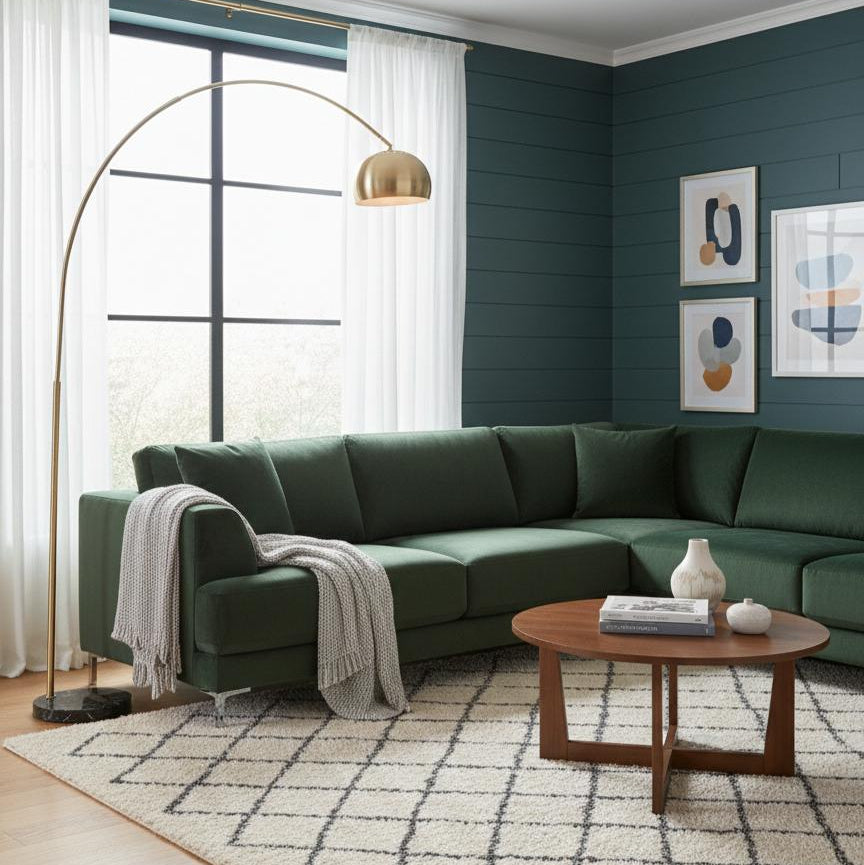 Modern Fishing Hook Floor Lamp With Flat  Marble Base