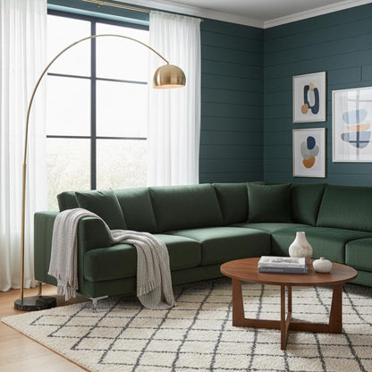 Modern Fishing Hook Floor Lamp With Flat  Marble Base