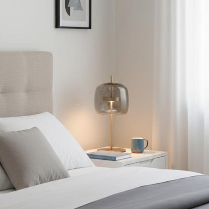 Modern Led Table Lamp With Glass Shade