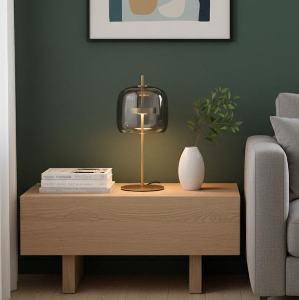 Modern Led Table Lamp With Glass Shade