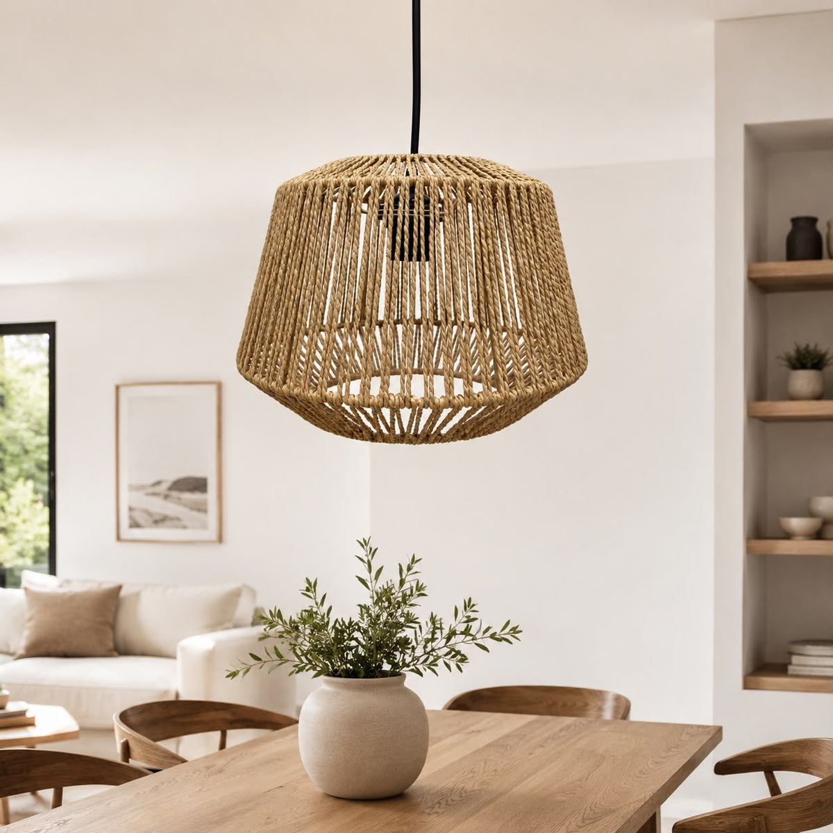 Woven Rattan Pendant Light