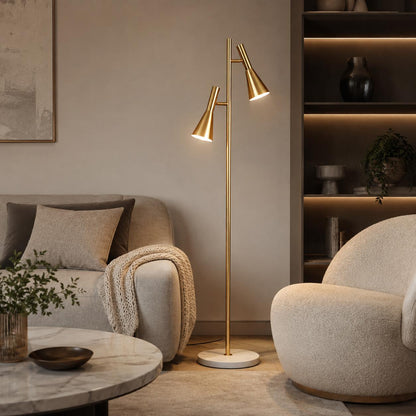 Orbelle Double Head Gold Floor Lamp