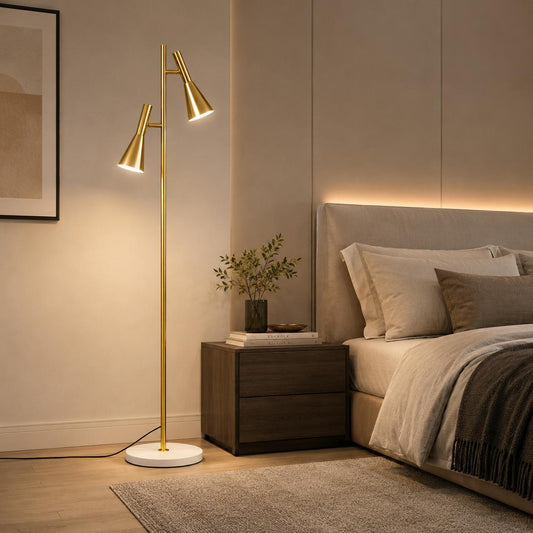Orbelle Double Head Gold Floor Lamp