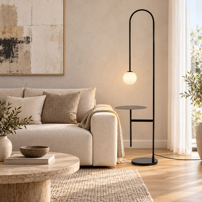 Minimalist Arc With Table Floor Lamp