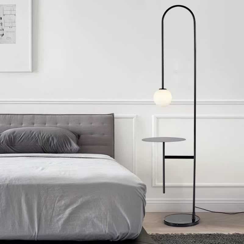Minimalist Arc With Table Floor Lamp