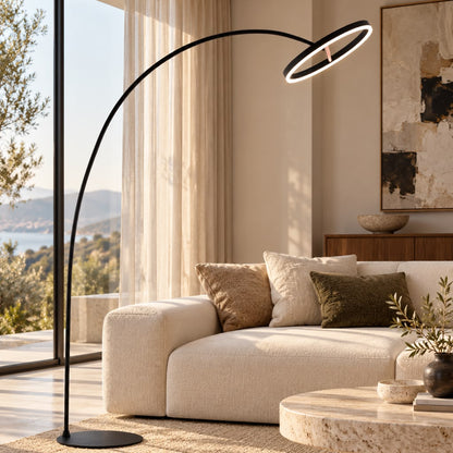 Glowing Ring Curved Floor Lamp