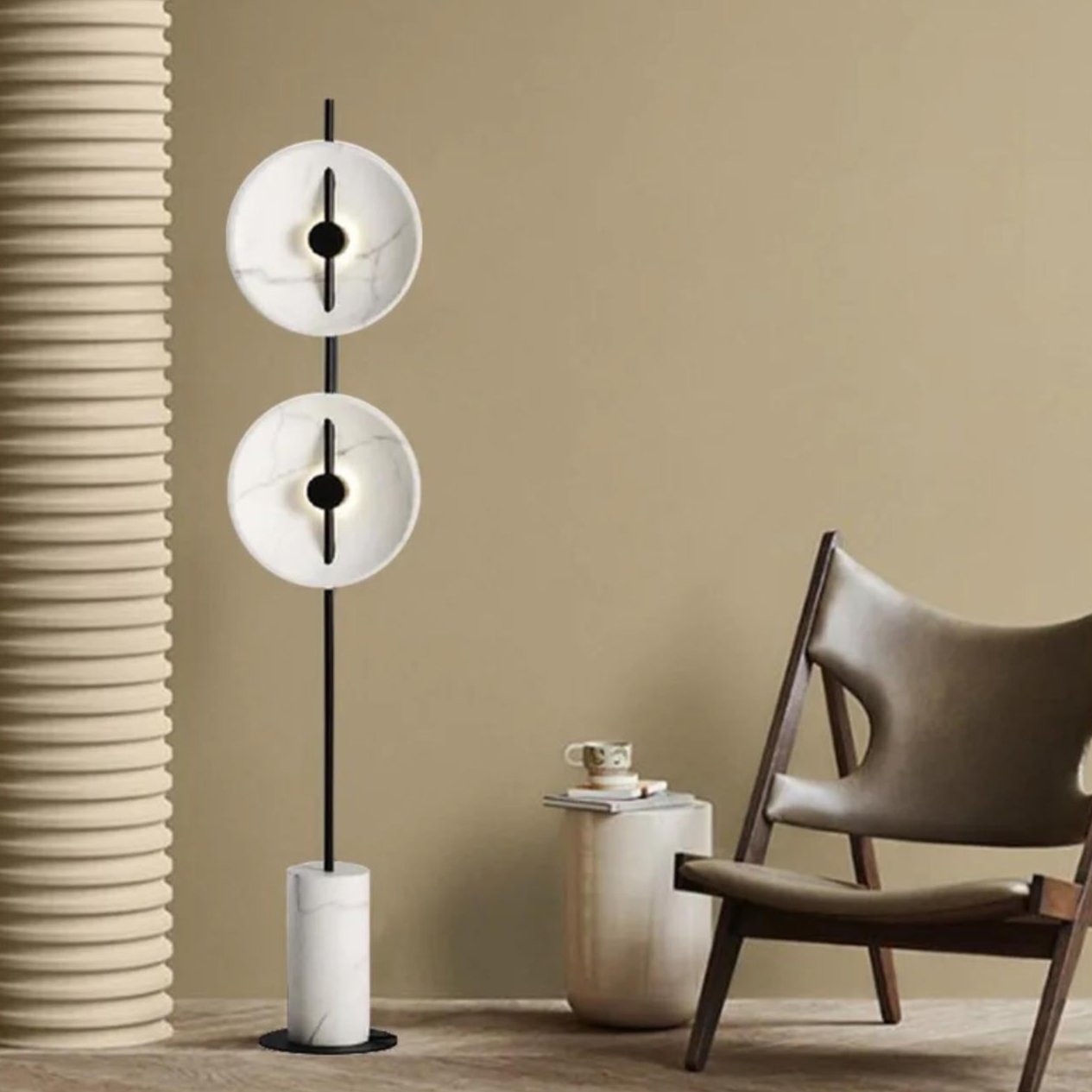 Modern White Marble Luxury Floor Lamp