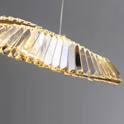 Minimalism Island Rectangular Round Crystal Chandelier