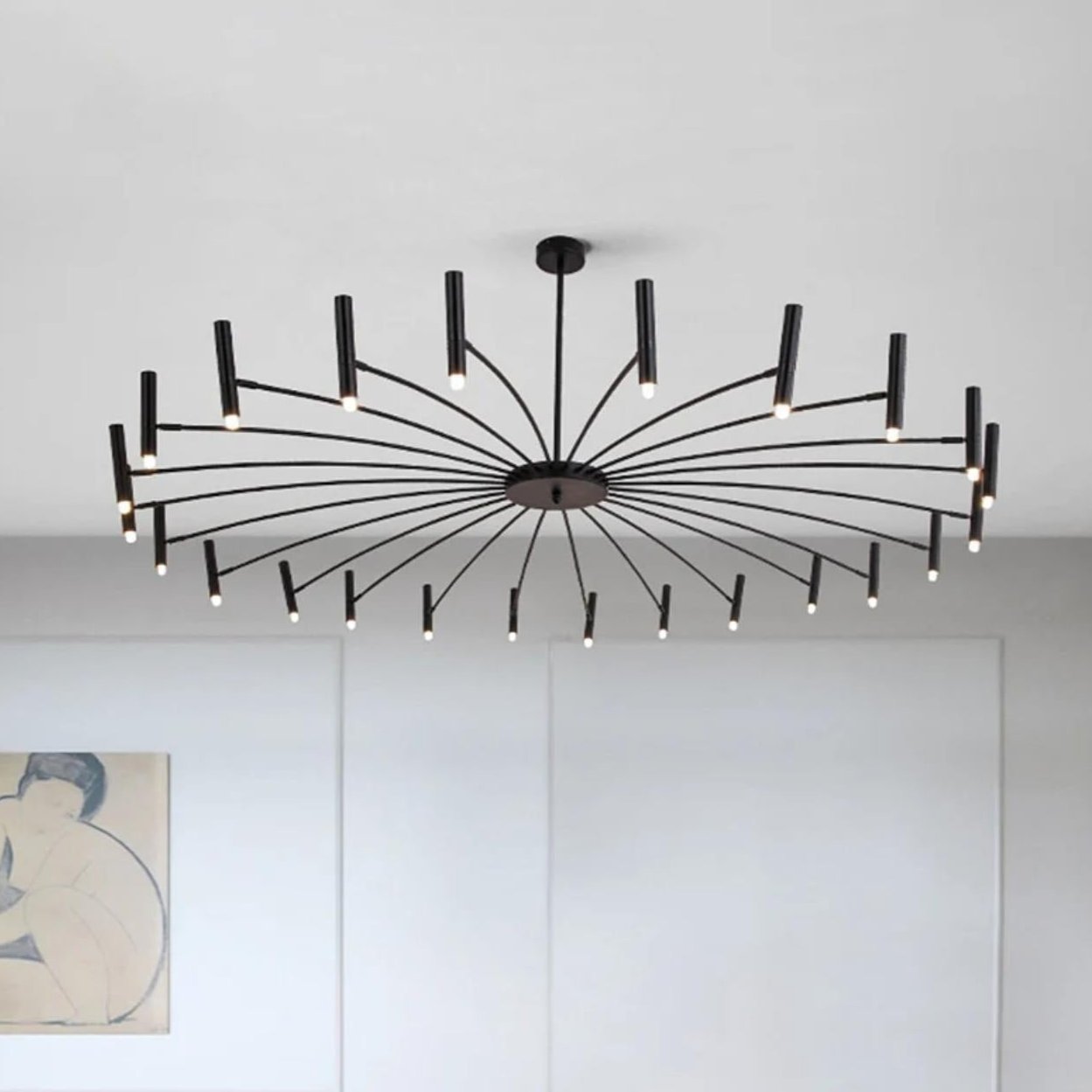 Round Adjustable Candles Chandelier