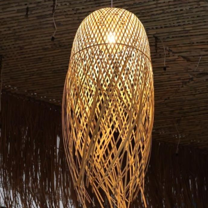 Oval Bamboo Pendant Light