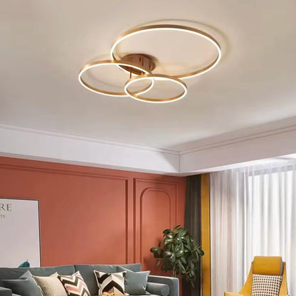 Modern Three Ring Circular Chandelier