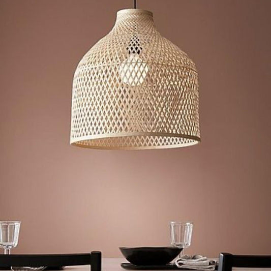 White Rattan Pendant Light