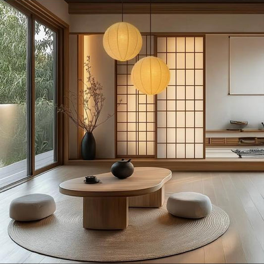Japanese Fiber Sphere Pendant Light