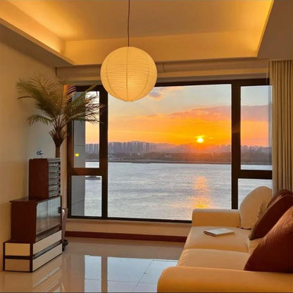 Japanese Fiber Sphere Pendant Light