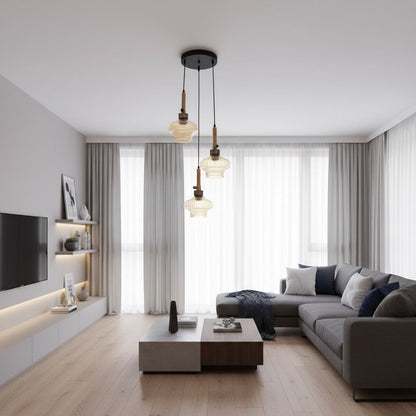 Modern Art Glass Chandelier