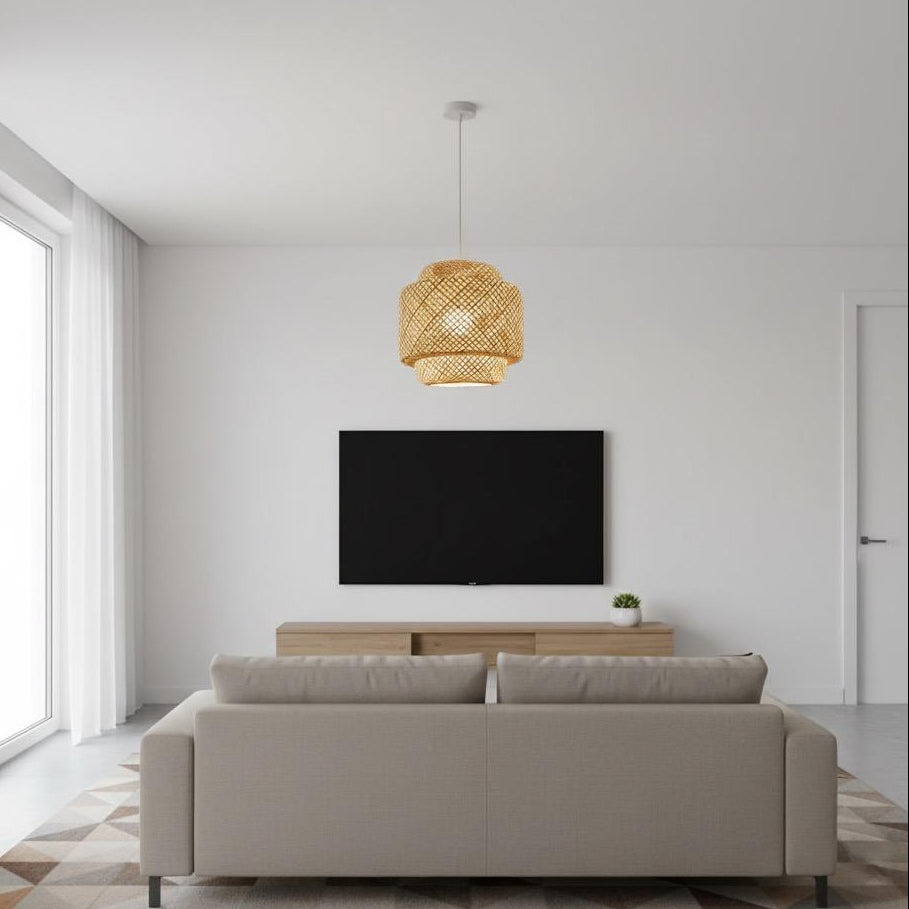 Double Layer Bamboo Pendant Light