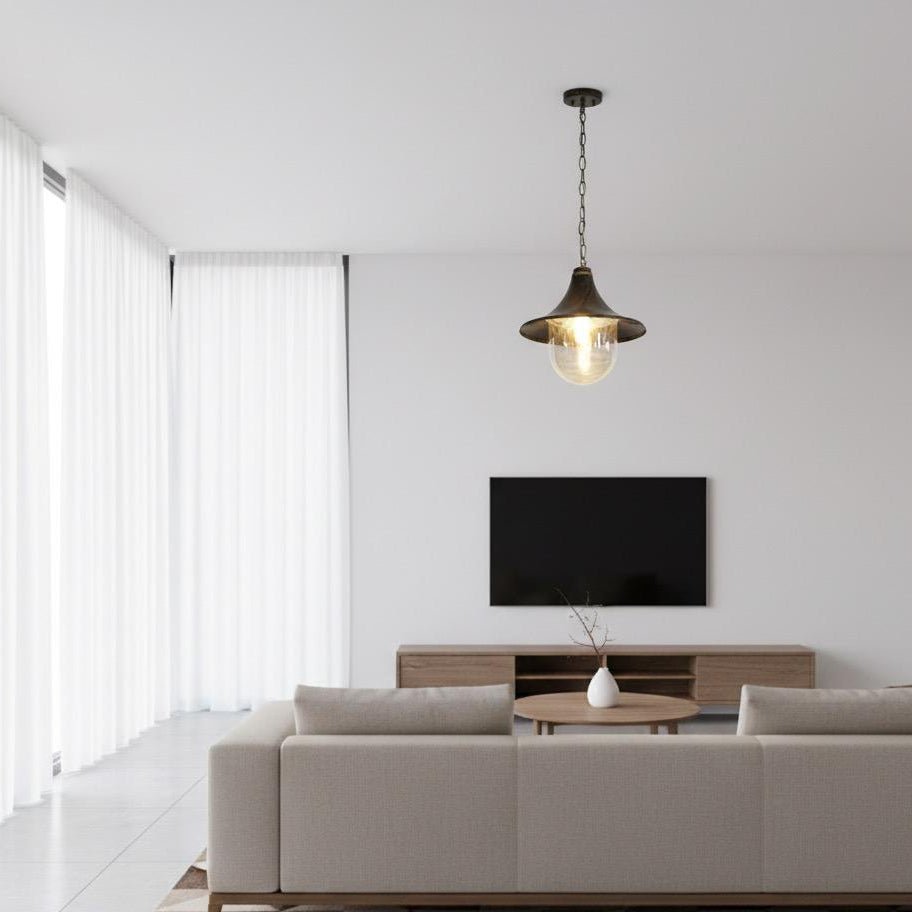 Glass Lantern Loft Pendant Light