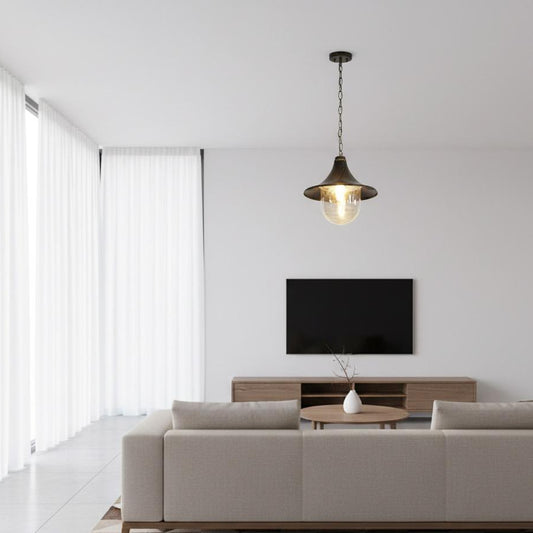 Glass Lantern Loft Pendant Light