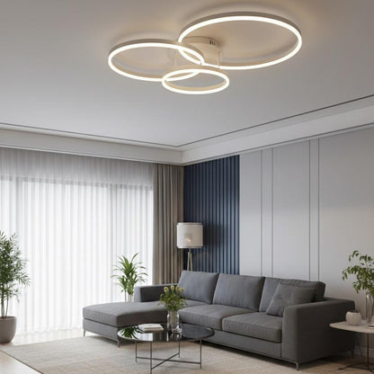 Modern Three Ring Circular Chandelier