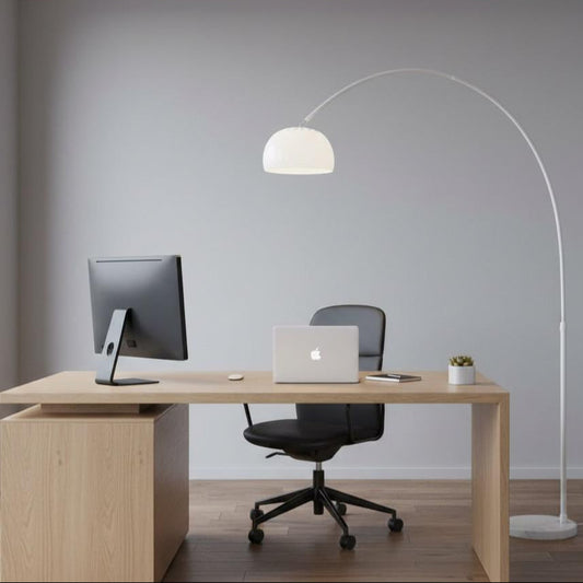 Modern Arc Floor Lamp With Marble Base