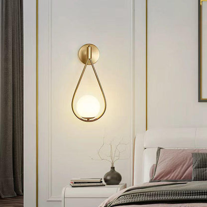 Oval Milky Glass Wall Lamp