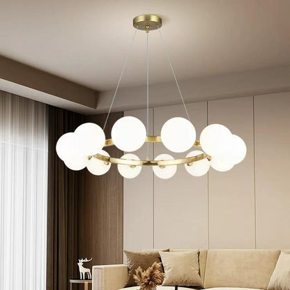 Round Shape Milky Glass Chandelier