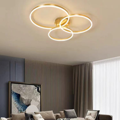 Modern Three Ring Circular Chandelier