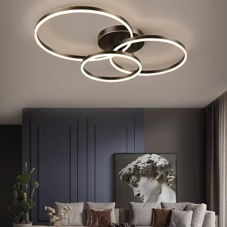 Modern Three Ring Circular Chandelier