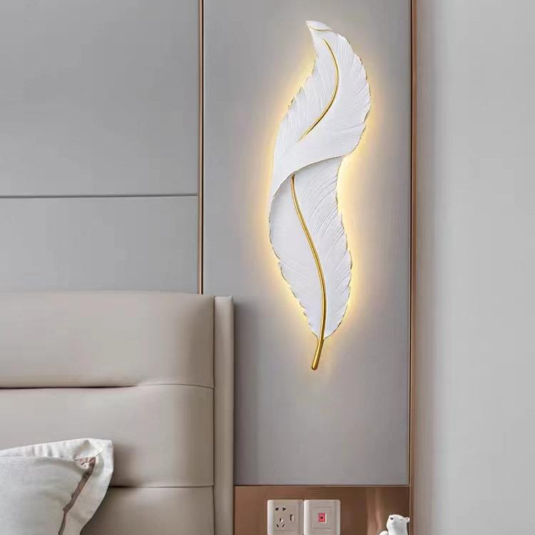Artistic Led Feather Wall Lamp