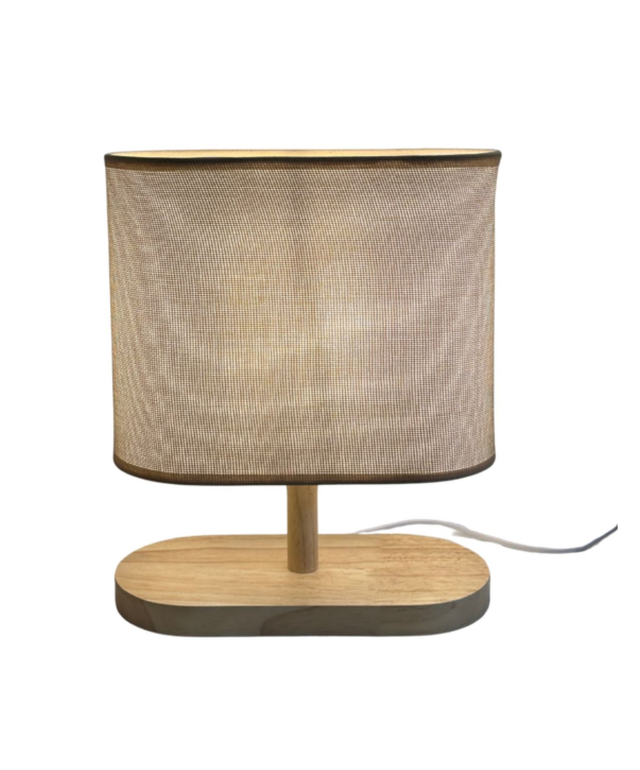 Simple Flat base Wood Table Lamp