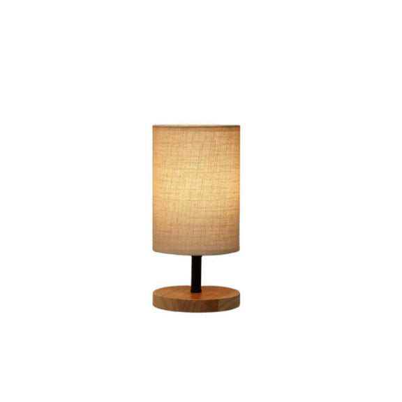 Simple Round Flat base Wood Table Lamp