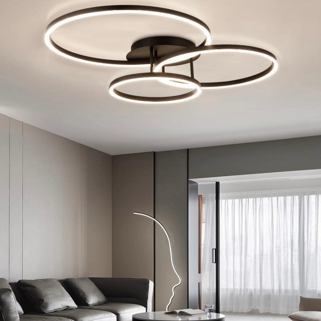 Modern Three Ring Circular Chandelier