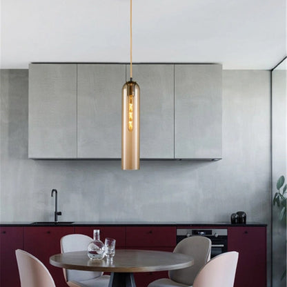 Simple Amber Glass Pendant Light