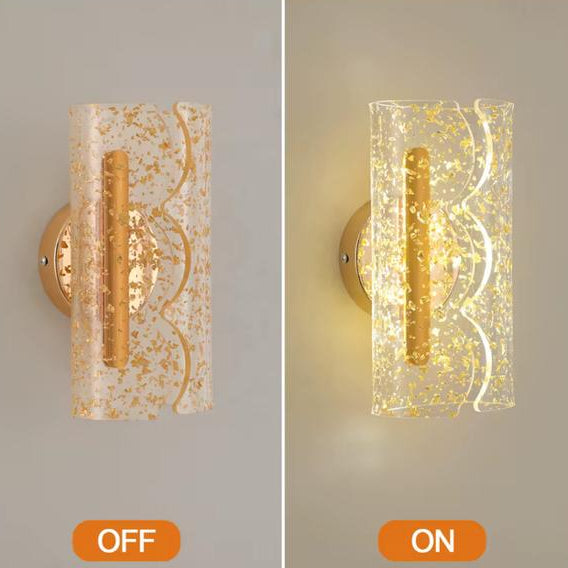 Tripping Golden Leaf Glass Wall Lamp